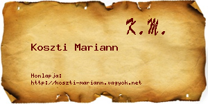 Koszti Mariann névjegykártya